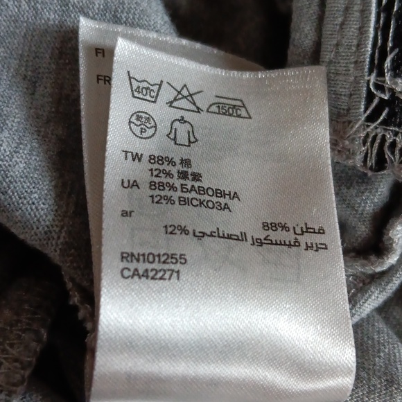 H&M Divided Side Zippered T-shirt Dress Gray Large - Picture 8 of 8